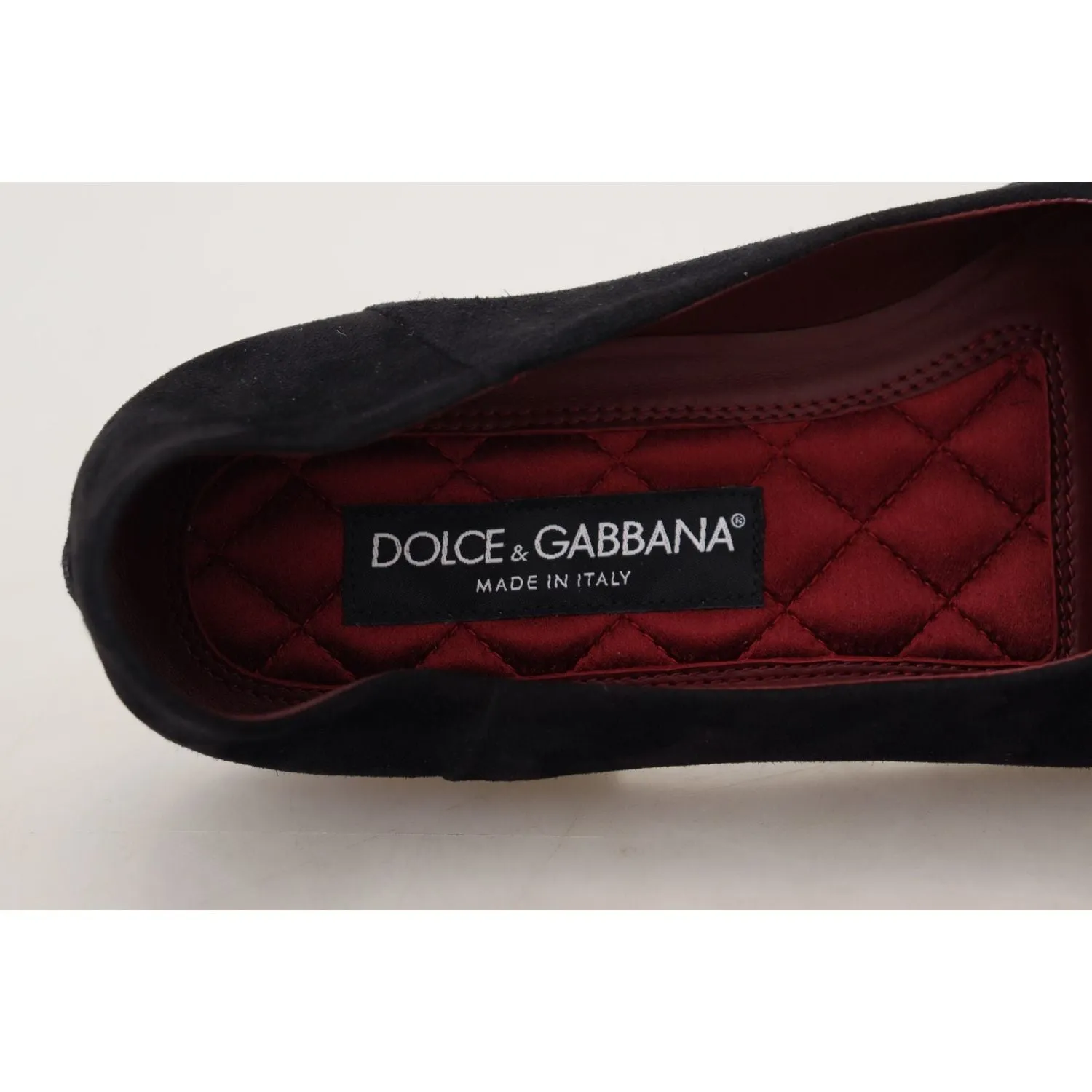 Dolce & Gabbana Black Gold Crystal Sequined Loafers