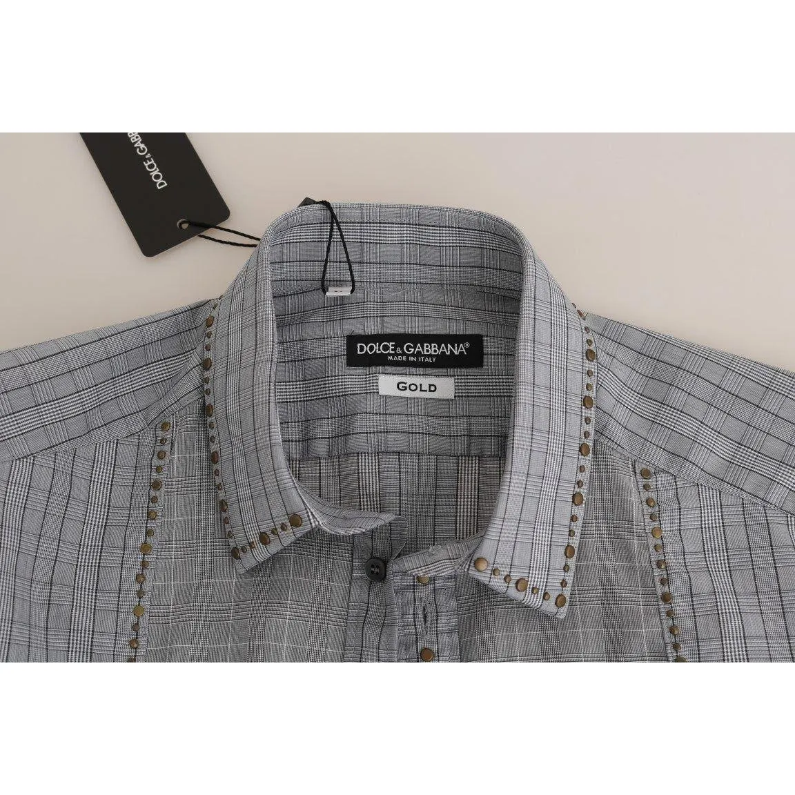 Dolce & Gabbana Elegant Gray Checkered Slim Fit Casual Shirt