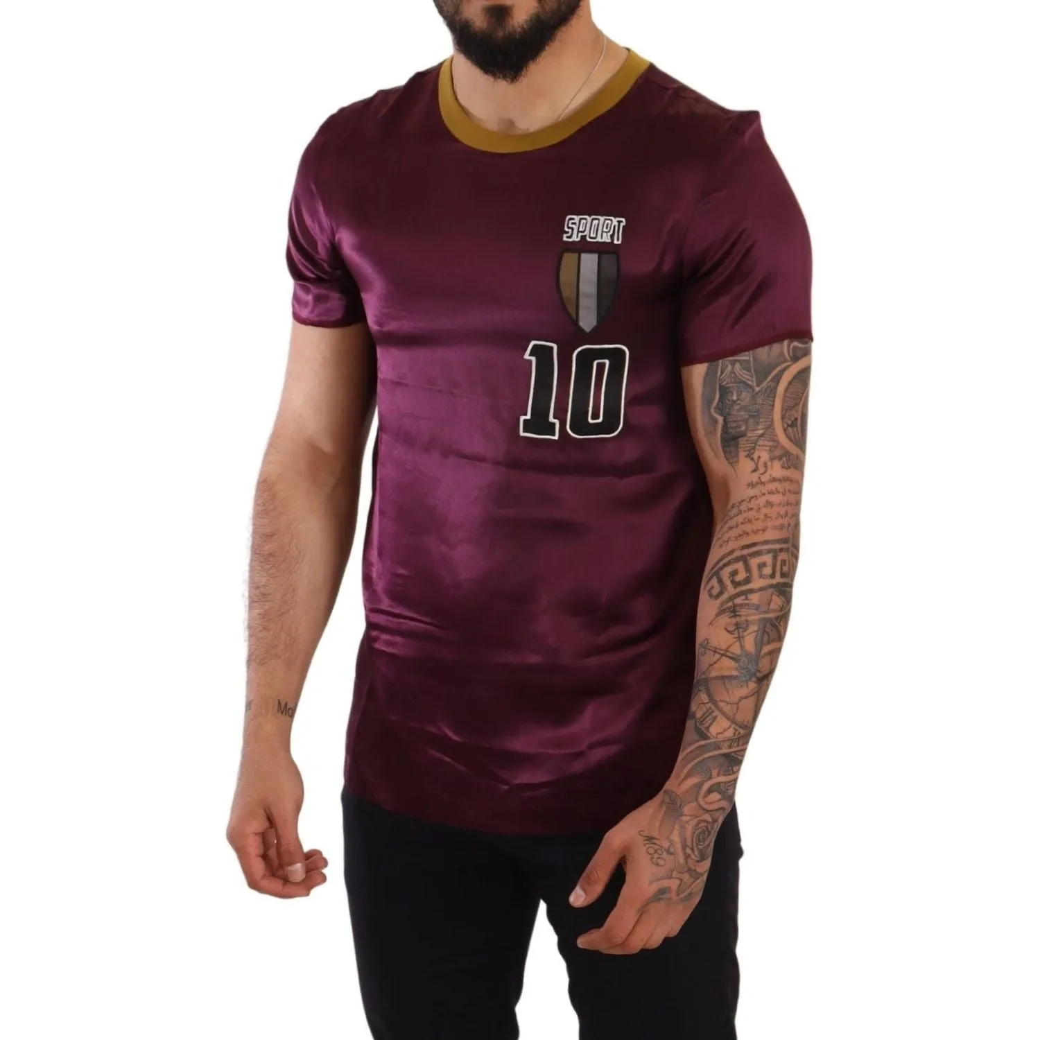 Dolce & Gabbana Elegant Purple Silk Short Sleeve T-Shirt