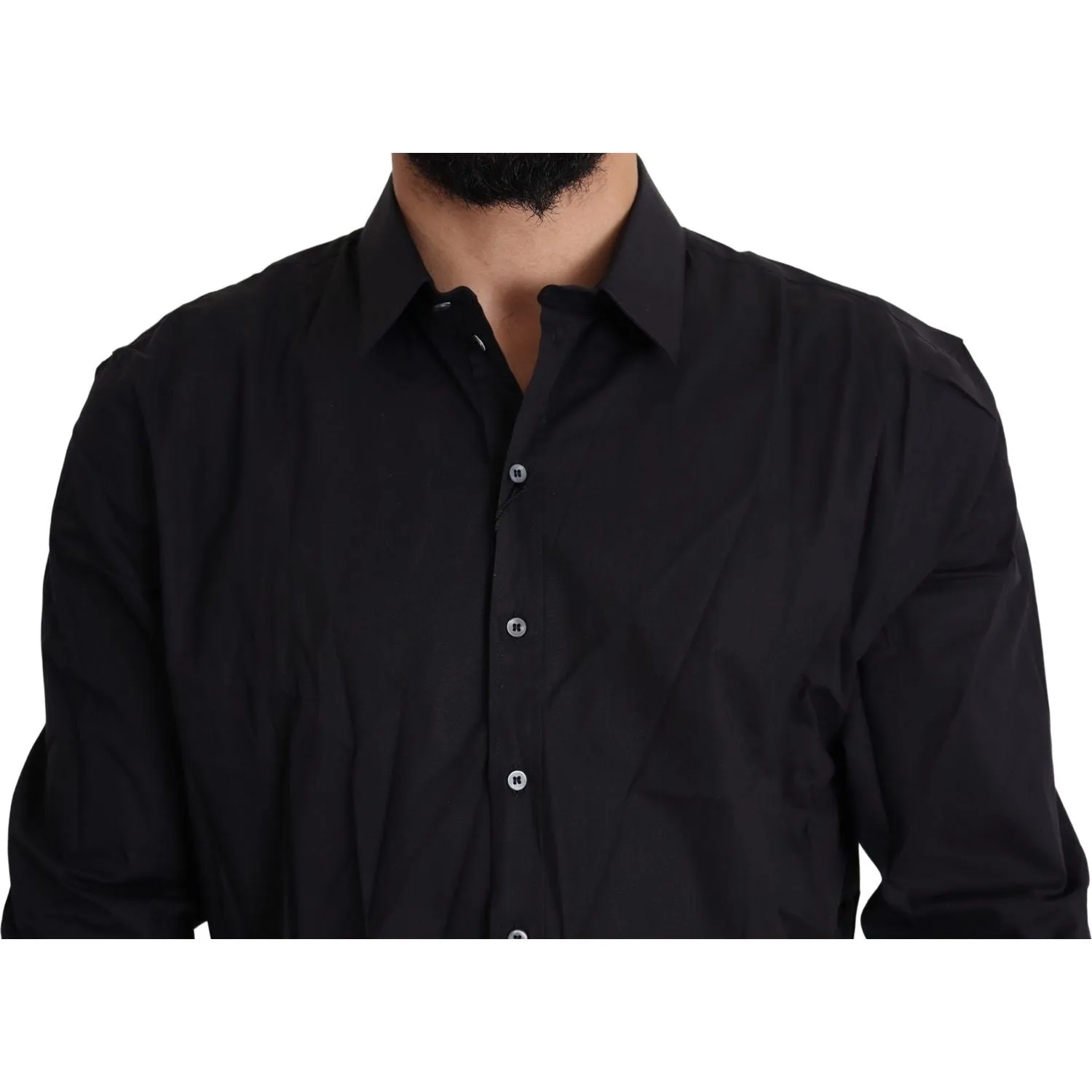 Dolce & Gabbana Elegant Slim Fit Black Dress Shirt