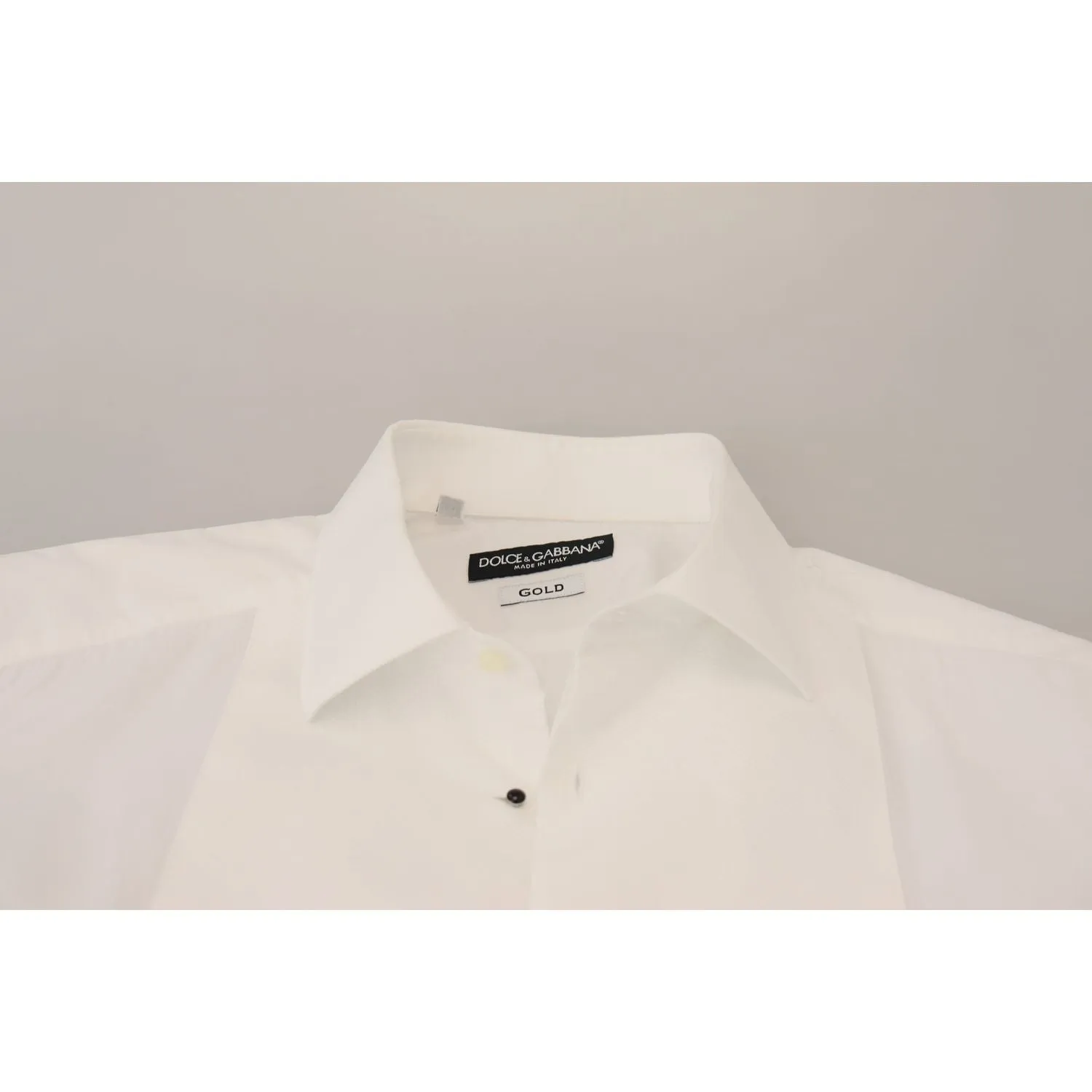 Dolce & Gabbana Elegant White Cotton Poplin Slim Fit Shirt