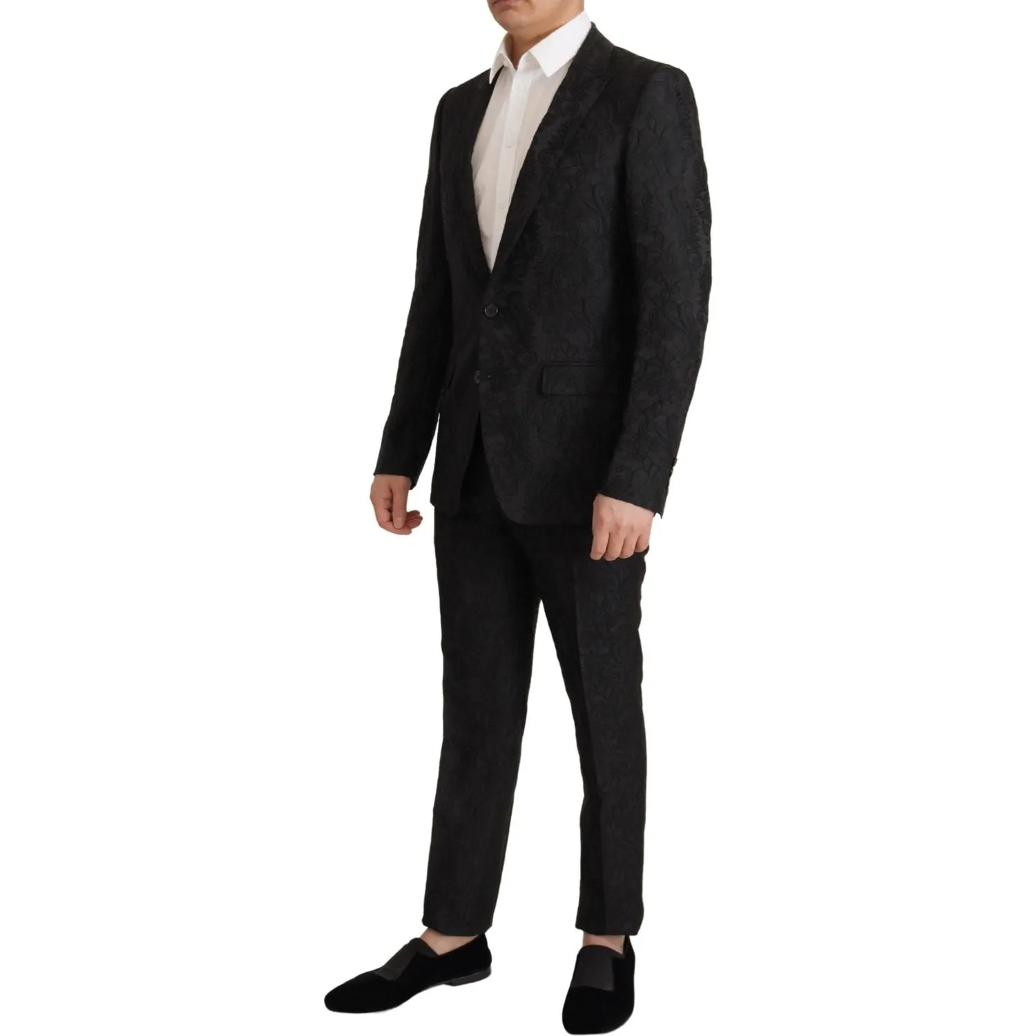 Dolce & Gabbana Glittering Black Martini Suit Set