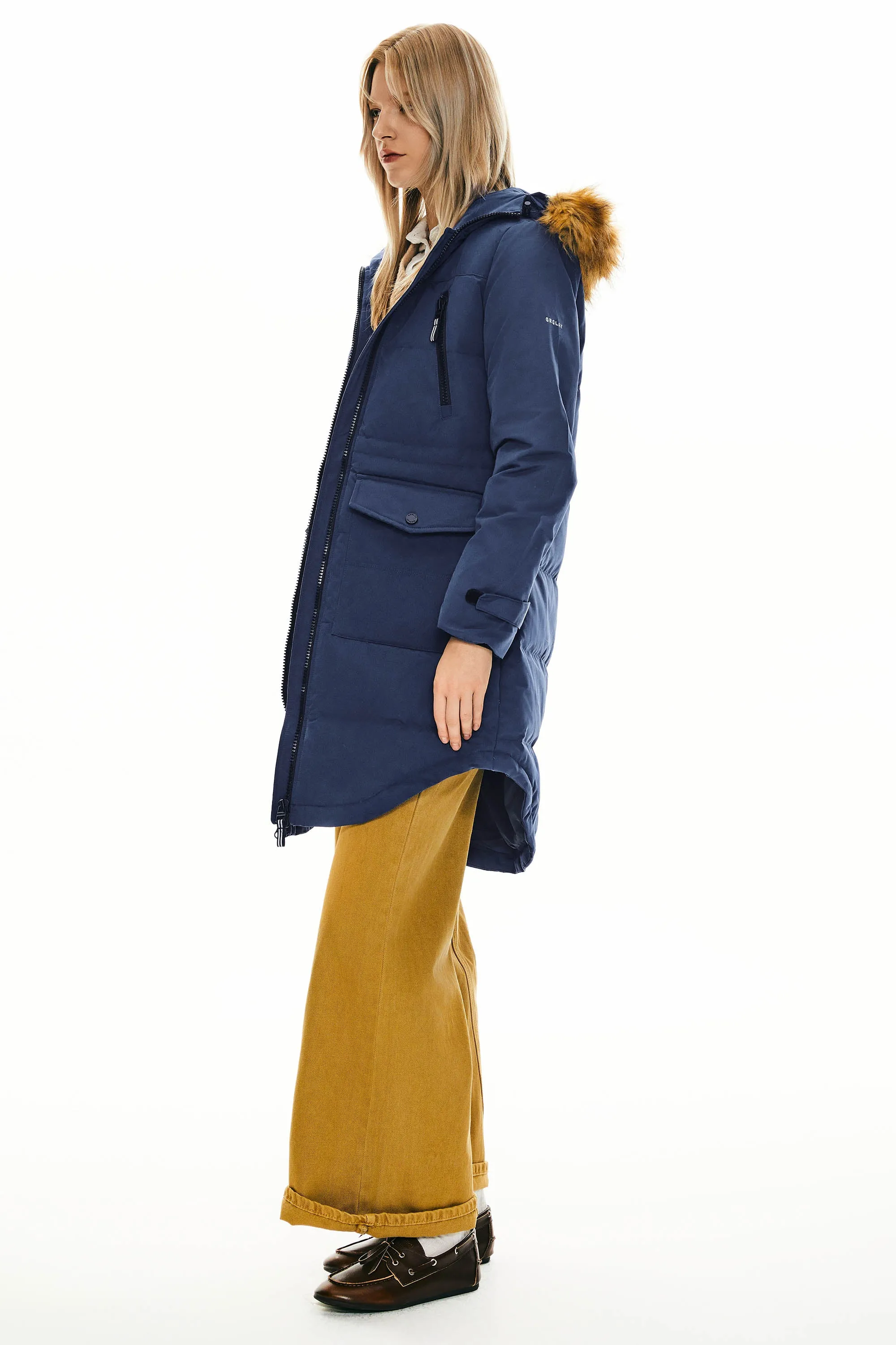 Drawstring Hooded Thickened Down Coat