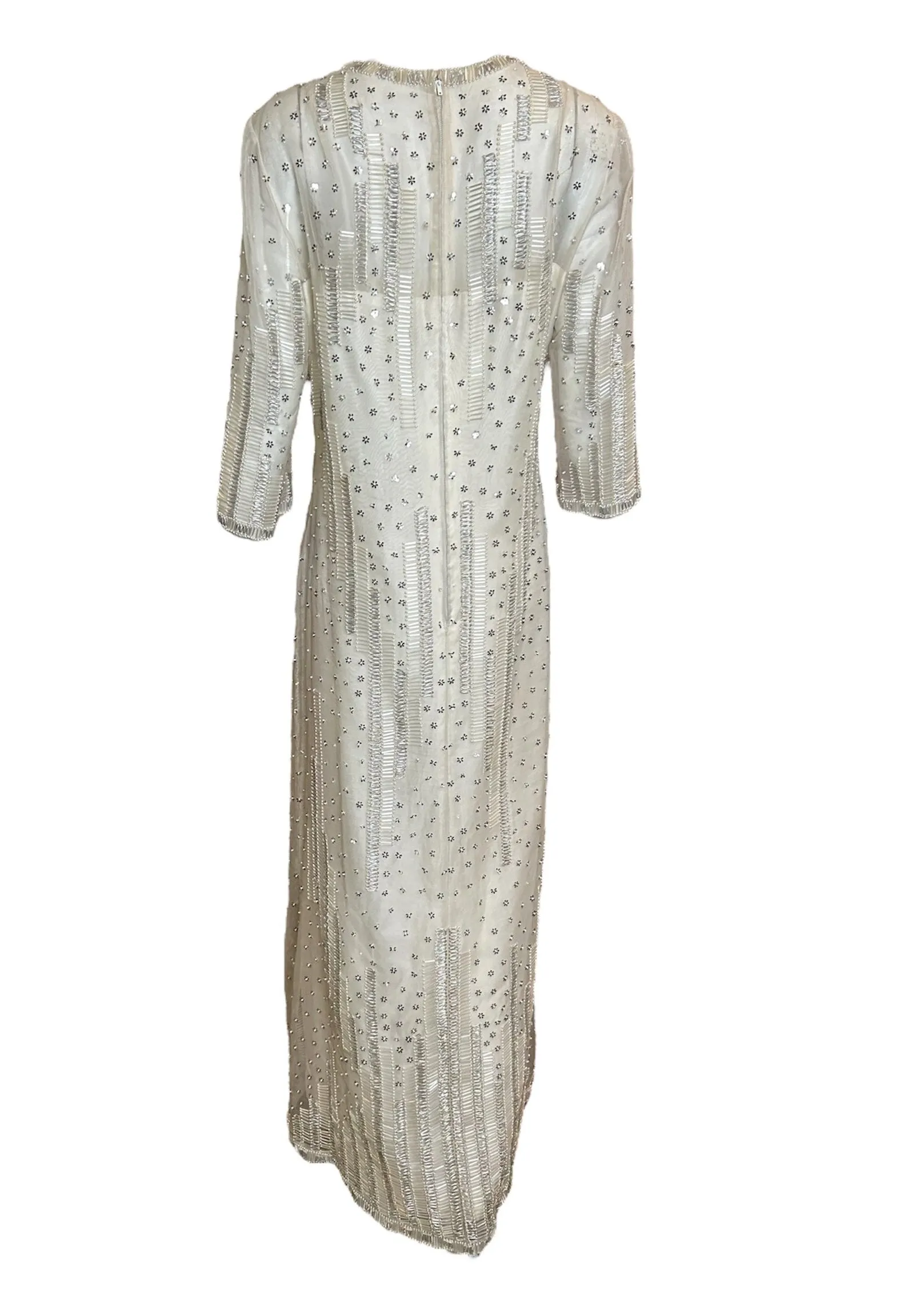 Dynasty 1960s Regency Silk Beaded Kaftan Gown