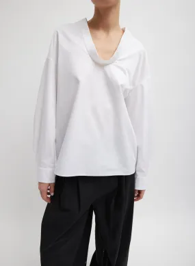 Eco Poplin Scoopneck Top