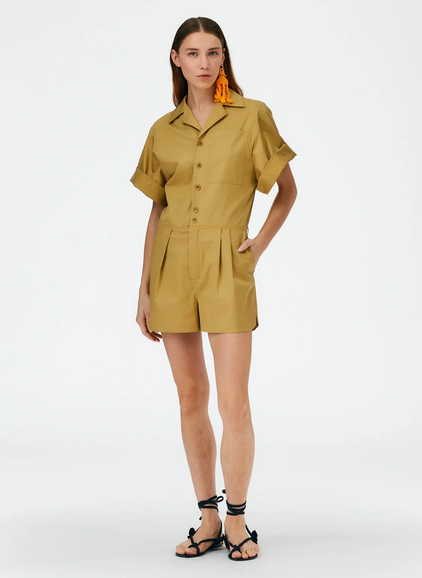 Eco Poplin Short Jumpsuit