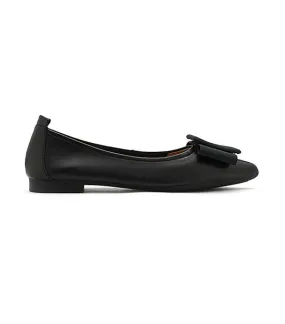 Elyse Bow Buckled Pointed Toe Flats Black