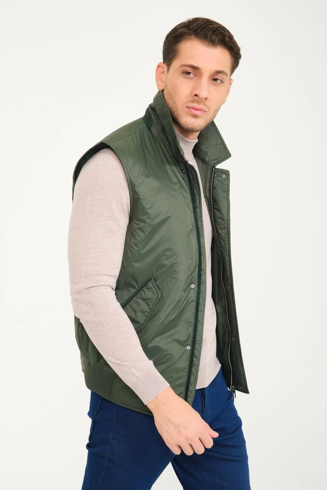 Emerald Green Waterproof & Rex Fur Vest