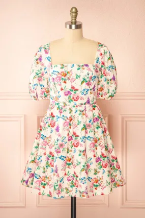 Emmelie | Colourful Floral Babydoll Dress