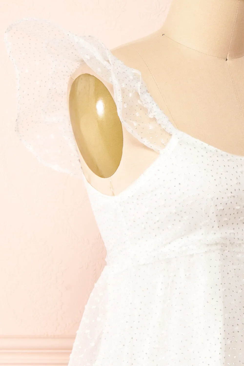 Eoya | White Sparkly Babydoll Dress