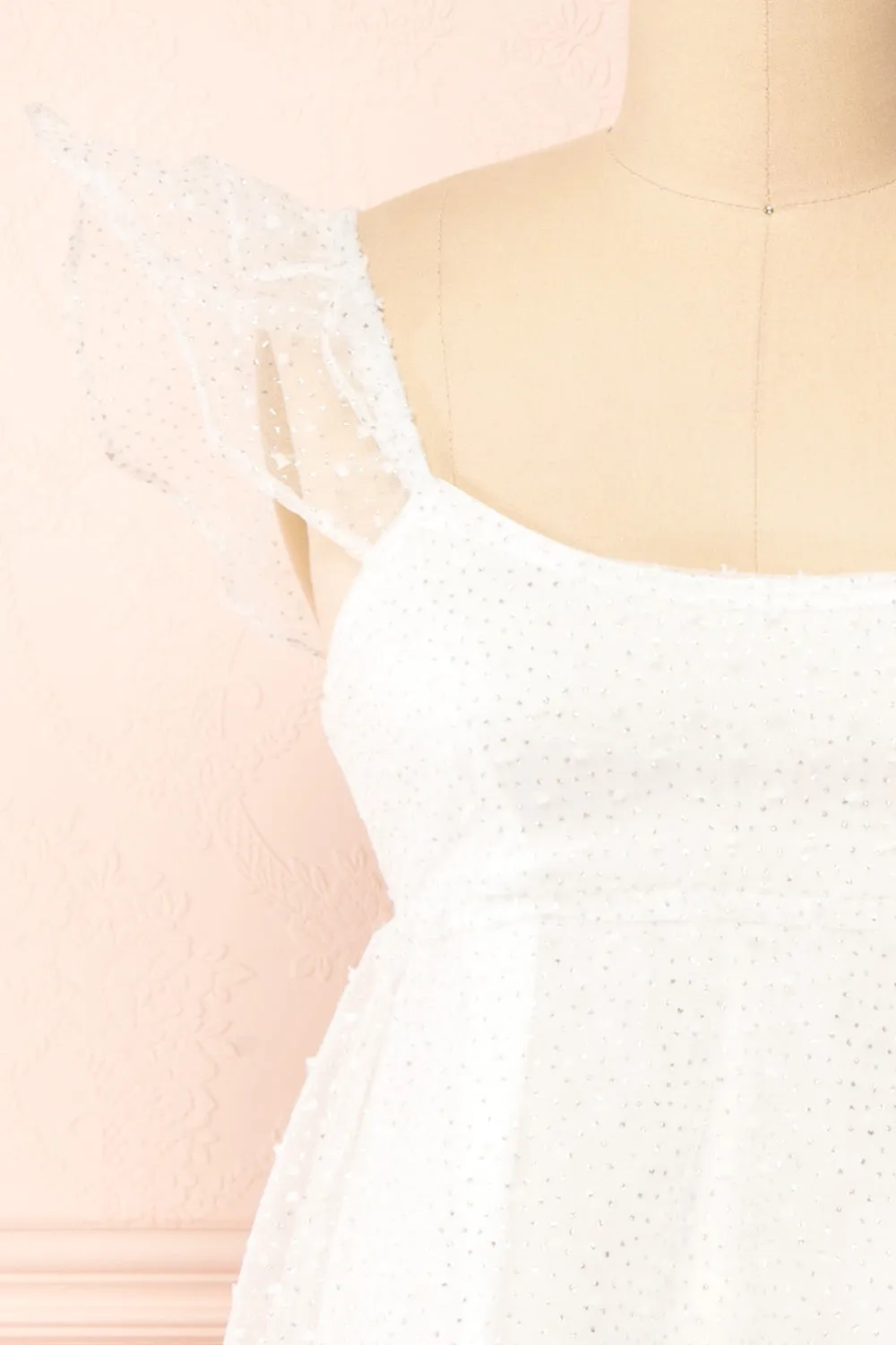 Eoya | White Sparkly Babydoll Dress