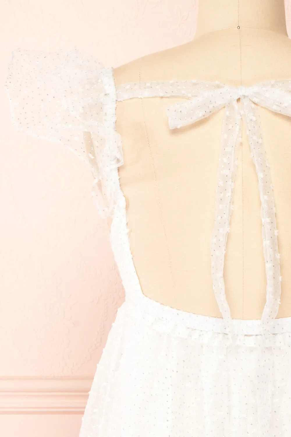 Eoya | White Sparkly Babydoll Dress