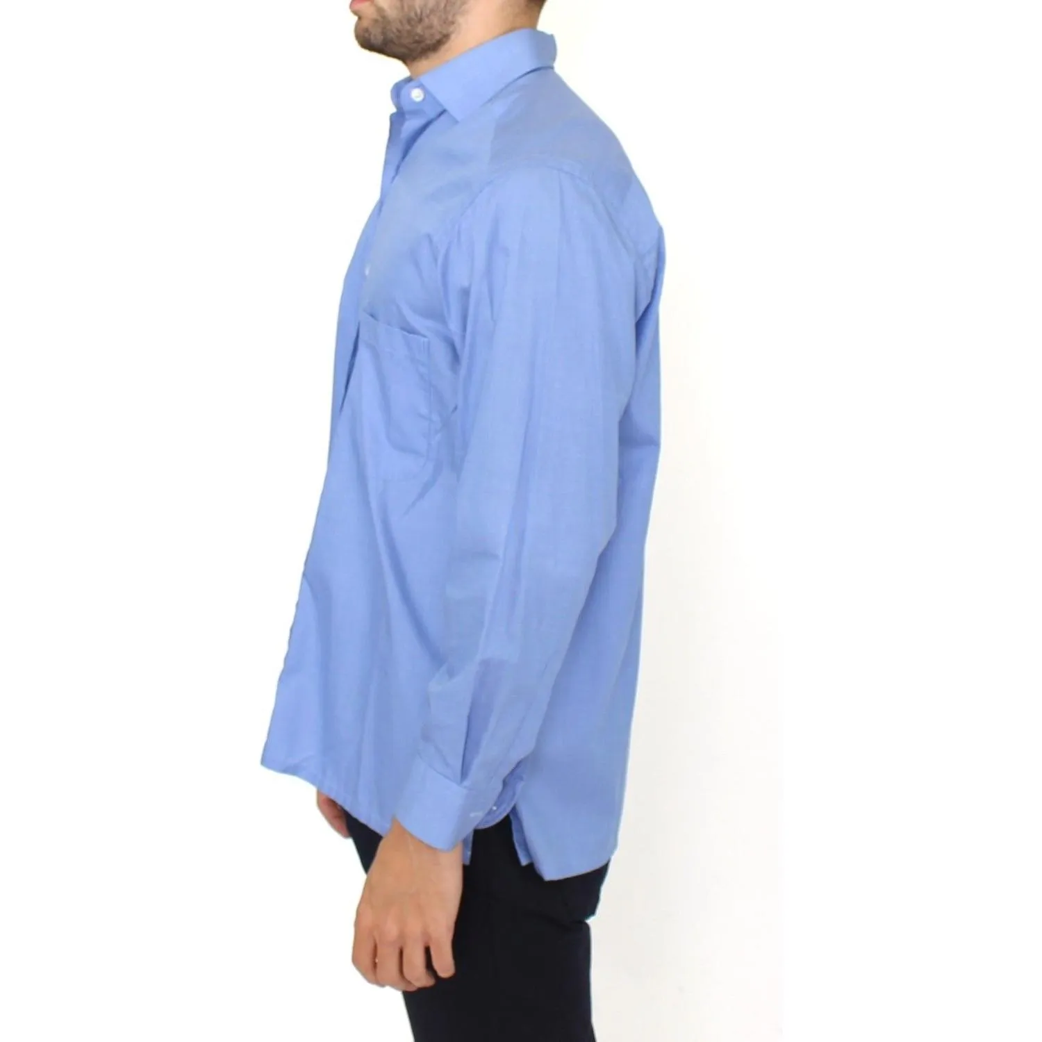 Ermanno Scervino Dapper Blue Cotton Dress Shirt for Men