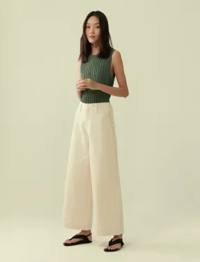 exposed seam wide legged trousers