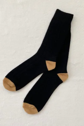 Extended Cashmere Classic Socks - Black