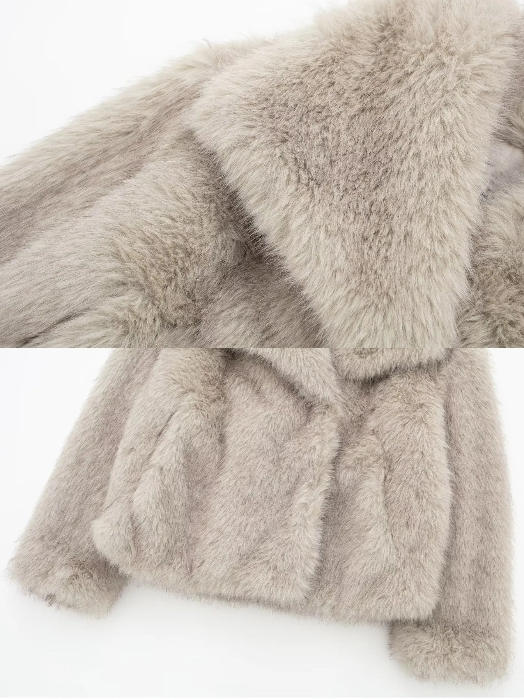 Fashionkova Asuna Faux Fur Jacket in Light Grey