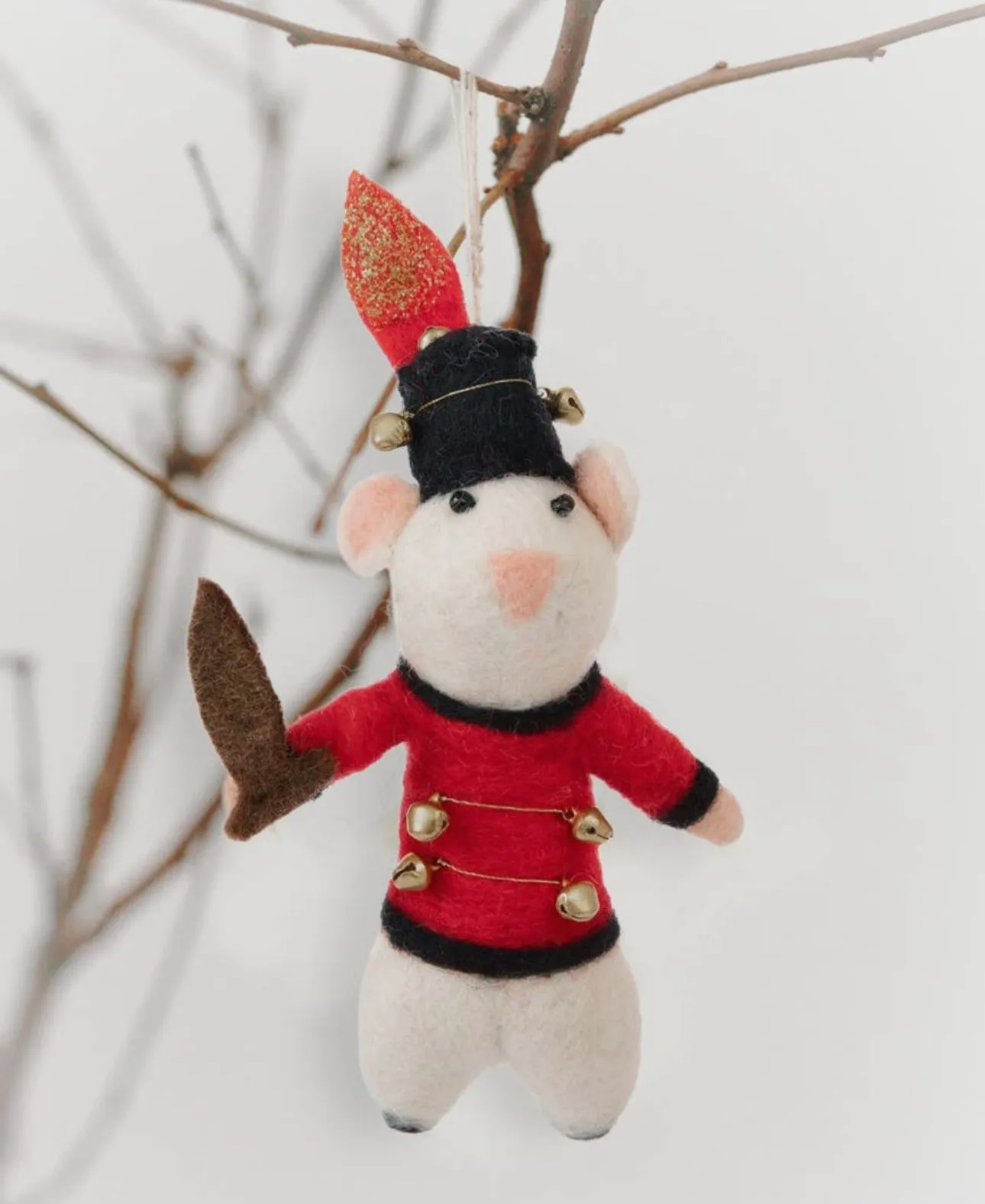 Felt Soldier Mouse Ornament