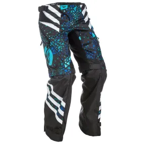 Fly Racing Kinetic Youth Girls Blue/Black Over-The-Boot Motocross Pants