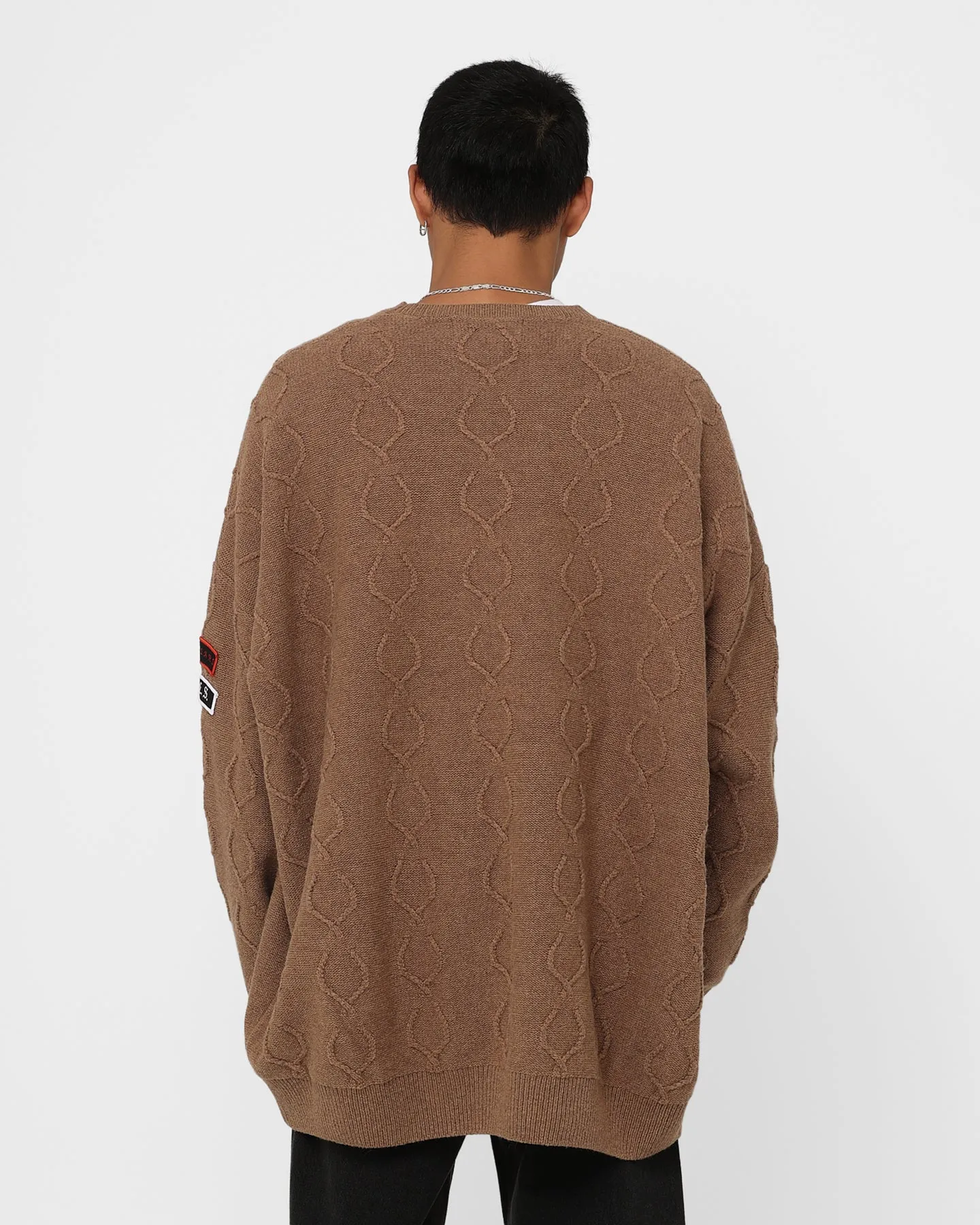 Fred Perry X Raf Simons Patched Oversized Jumper Almond