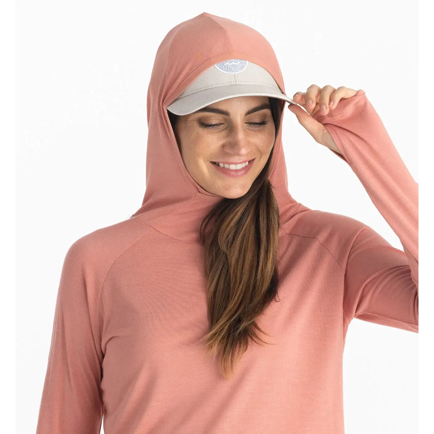 Free Fly Women's Bamboo Lightweight Hoodie II in Bright Clay