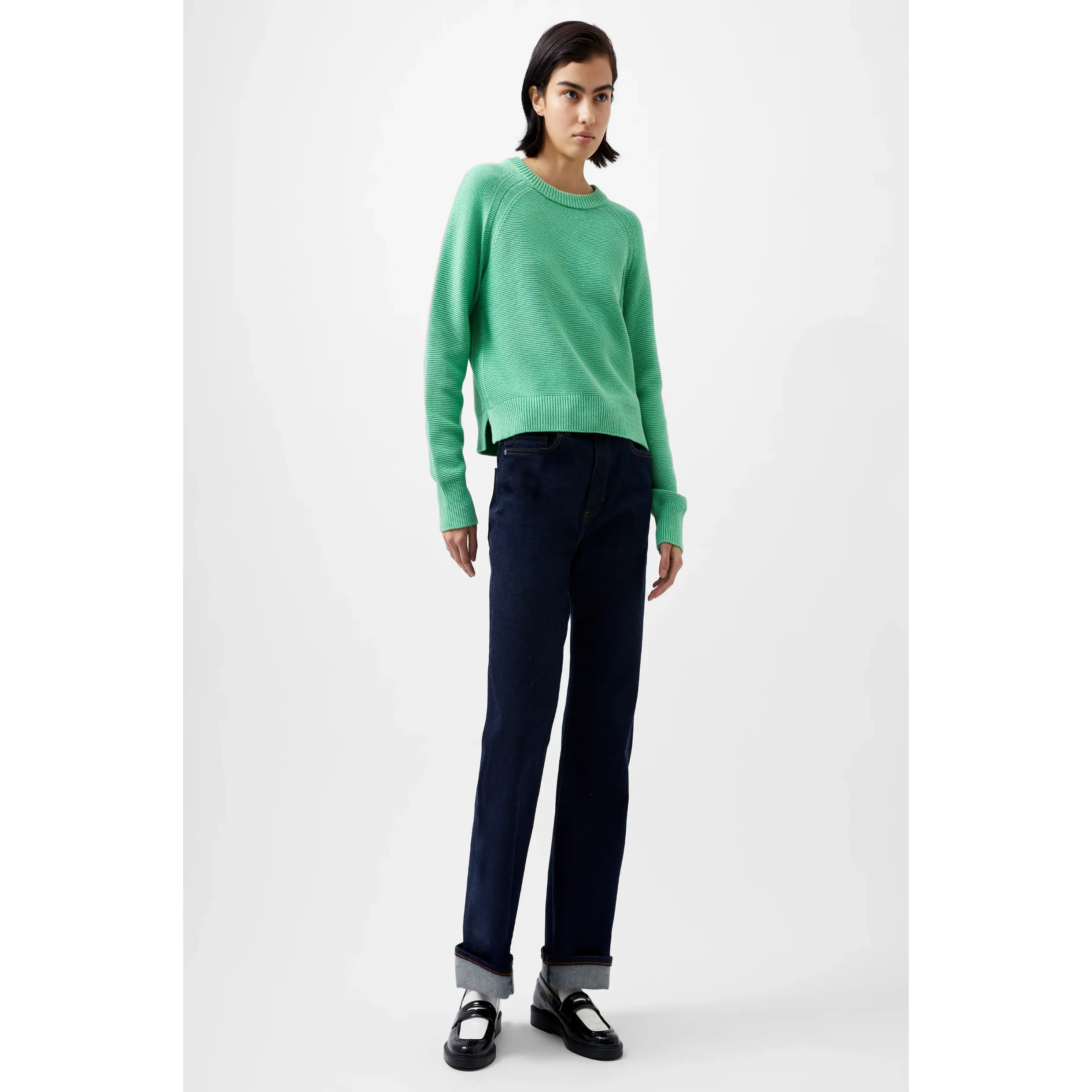 French Connection Lily Mozart Crew Neck Jumper Minted Green 78XFE