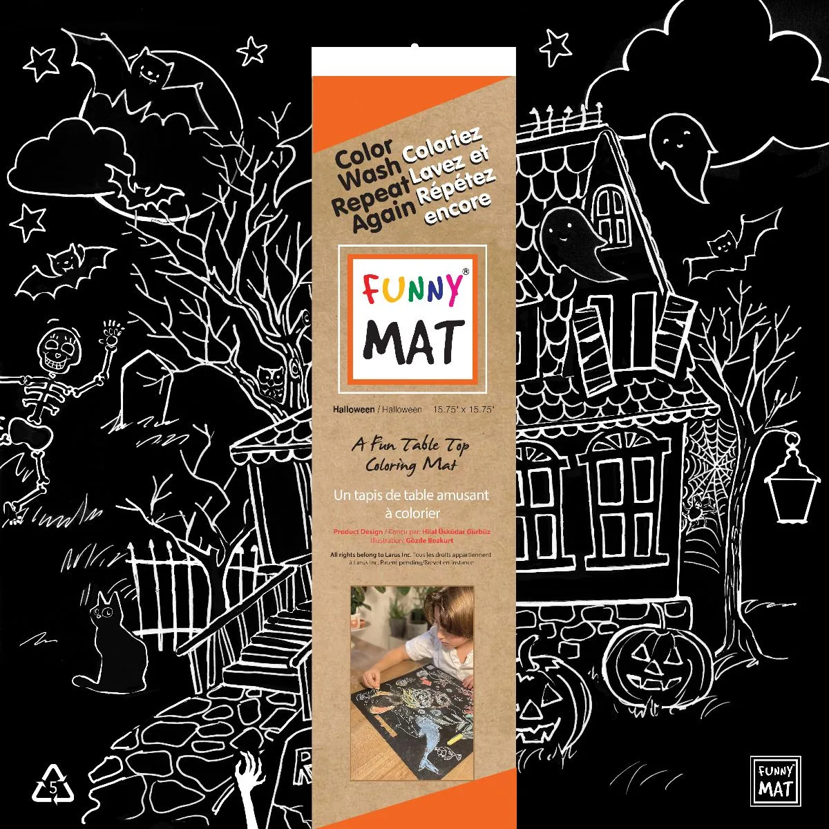 FUNNY MAT Blackboard Mat - Halloween (Black)