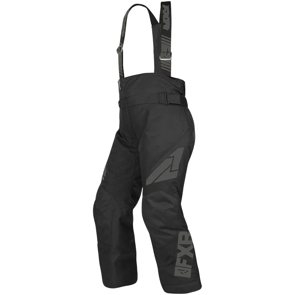 FXR  Child Clutch Snowmobile Pants HydrX F.A.S.T. Thermal Black Ops Snow Bibs