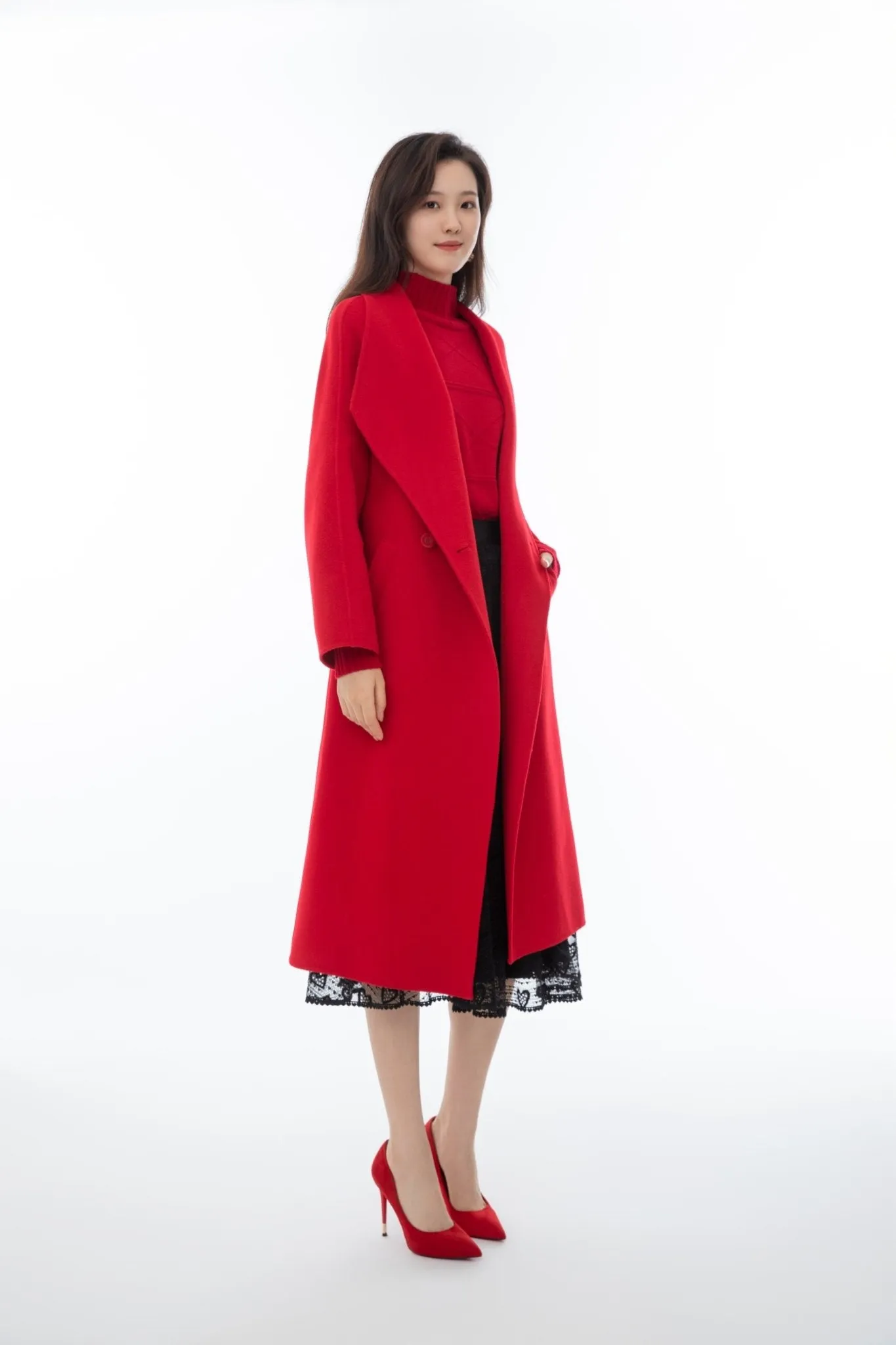 Garnet Wool Oversized Long Overcoats