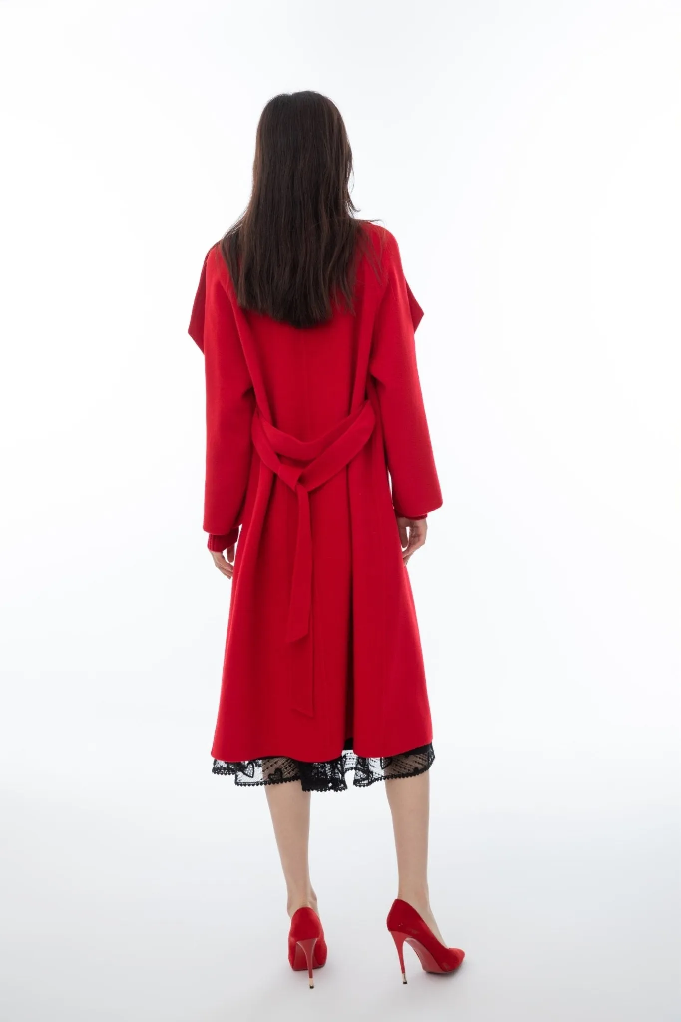 Garnet Wool Oversized Long Overcoats