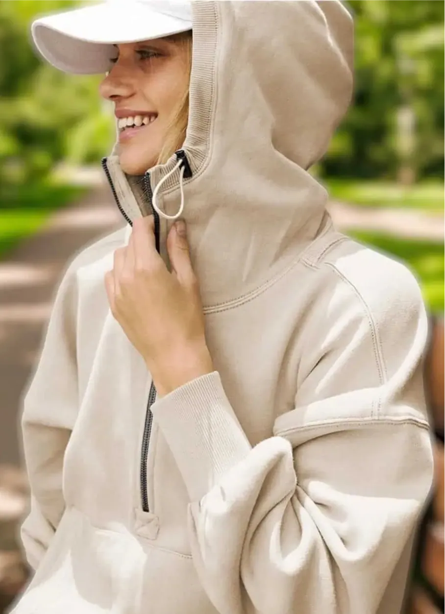 Half Zip Lightweight Hoodie Sweatshirt