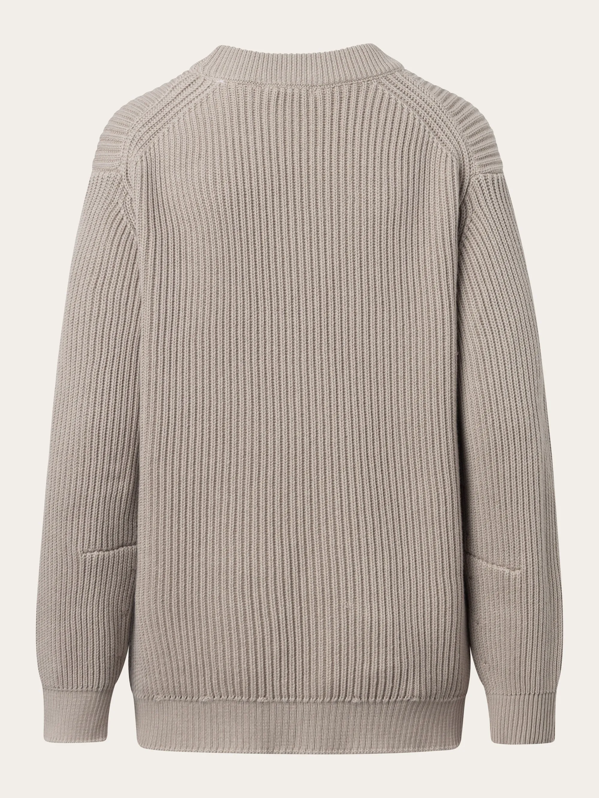 Heavy rib oversize crew neck knit - Light feather gray