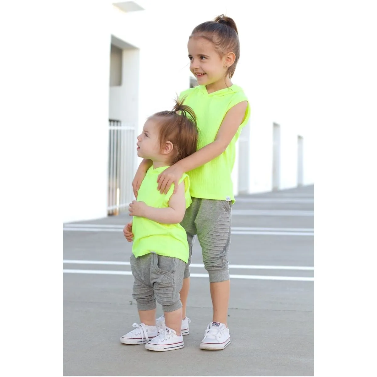 Hooded Tank- Neon Yellow Ribbed