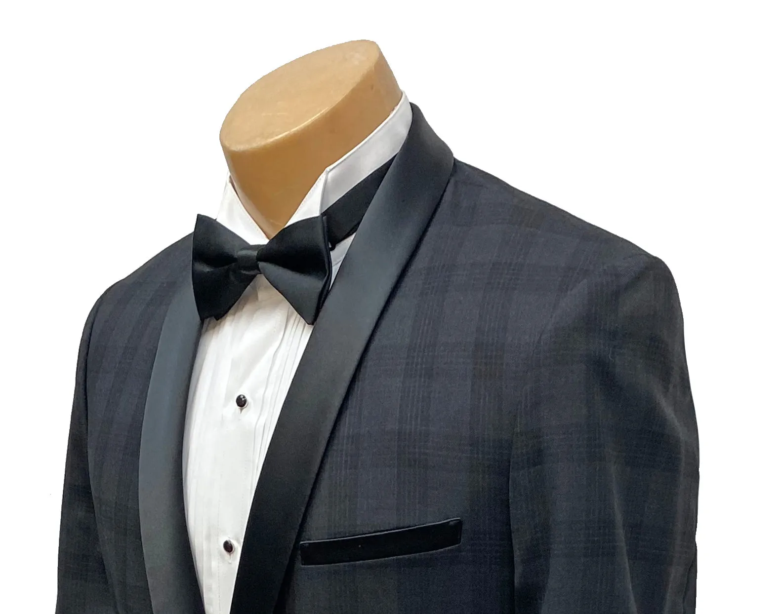 Ike Behar "Chester" Black Plaid Tuxedo Jacket