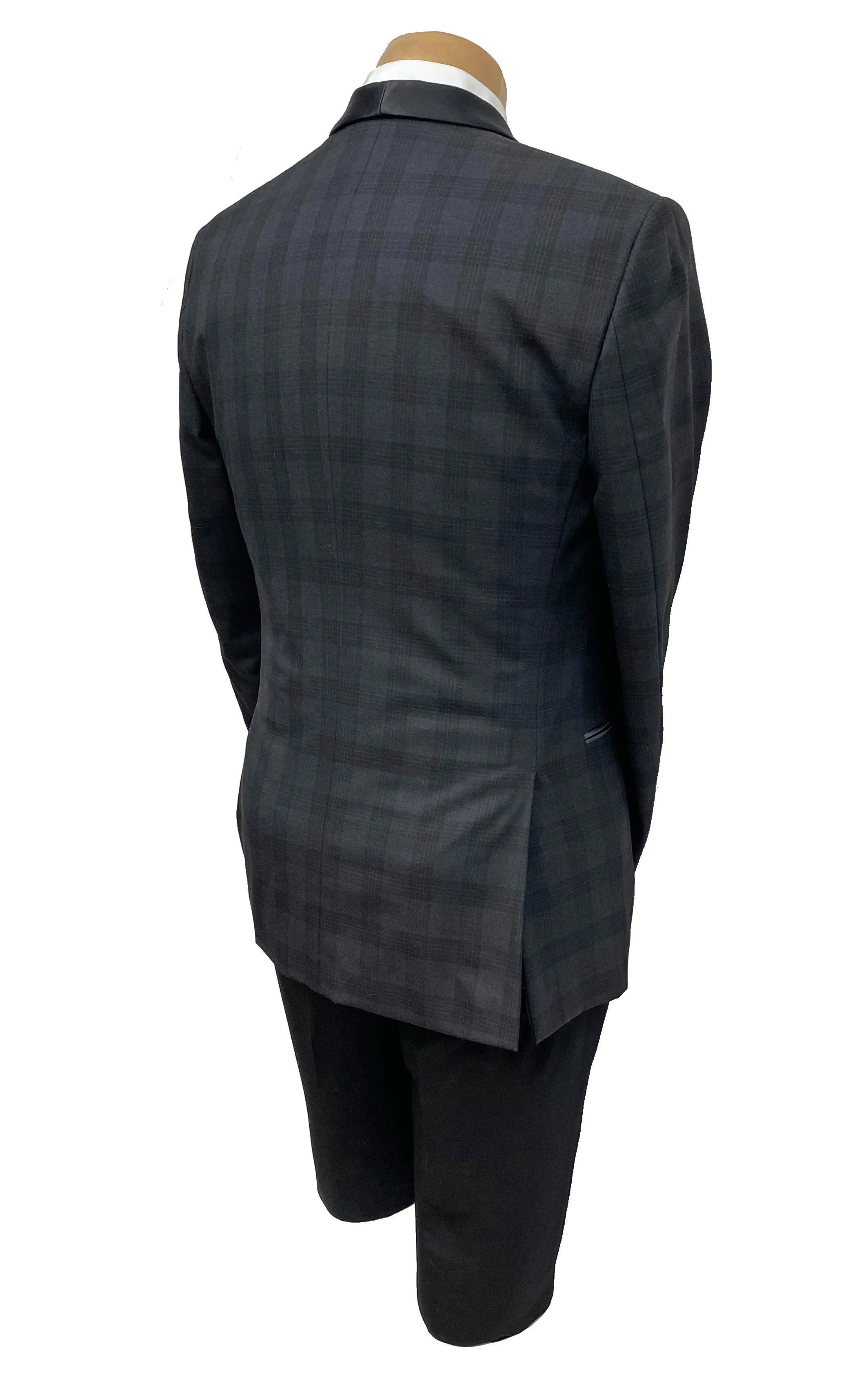 Ike Behar "Chester" Black Plaid Tuxedo Jacket