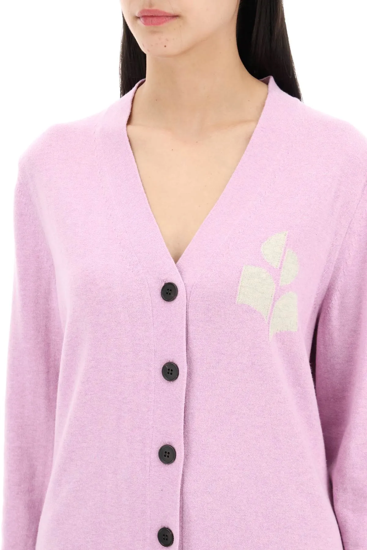 Isabel Marant Etoile Karin Cardigan With Logo Intarsia