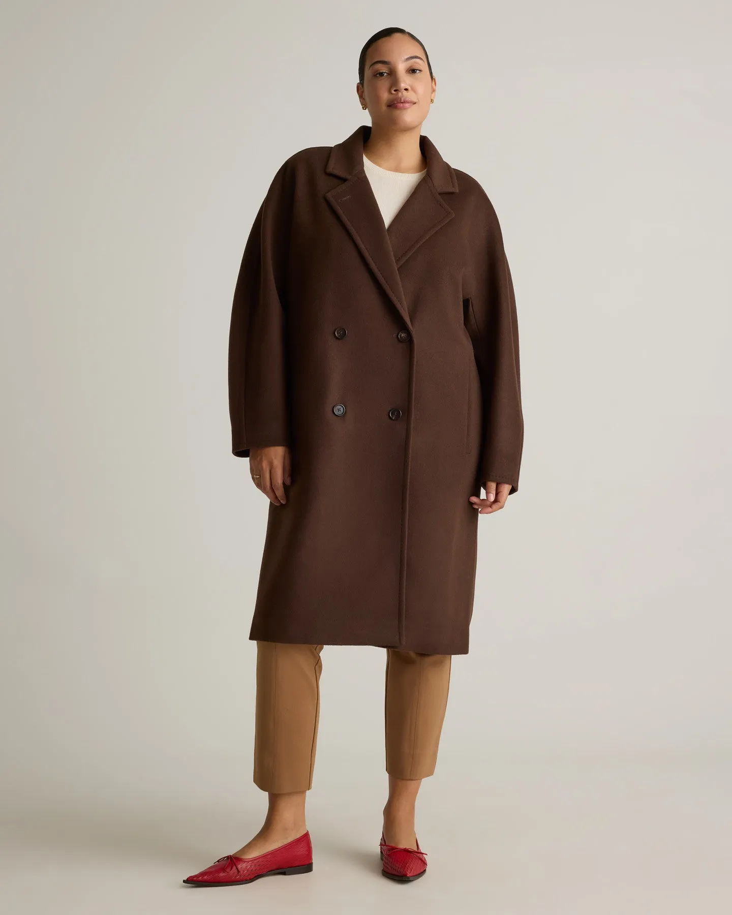 Italian Wool Double-Breasted Slouch Coat