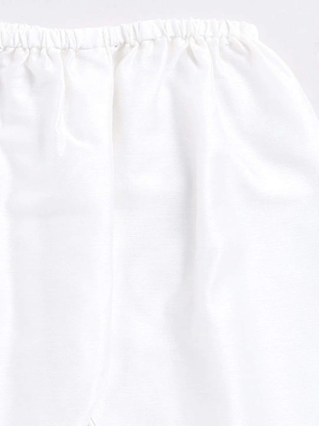 Jashvi Girls White Cotton Flock and Dhoti Set