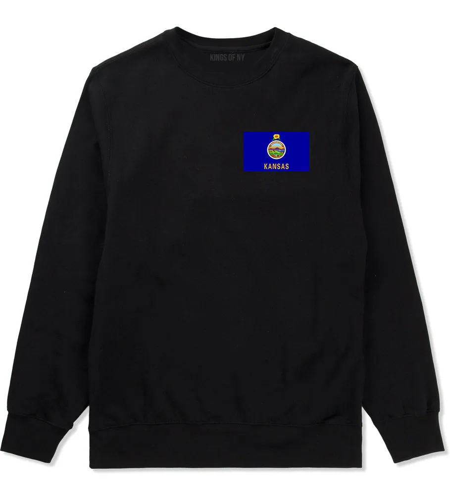 Kansas State Flag KS Chest Mens Crewneck Sweatshirt