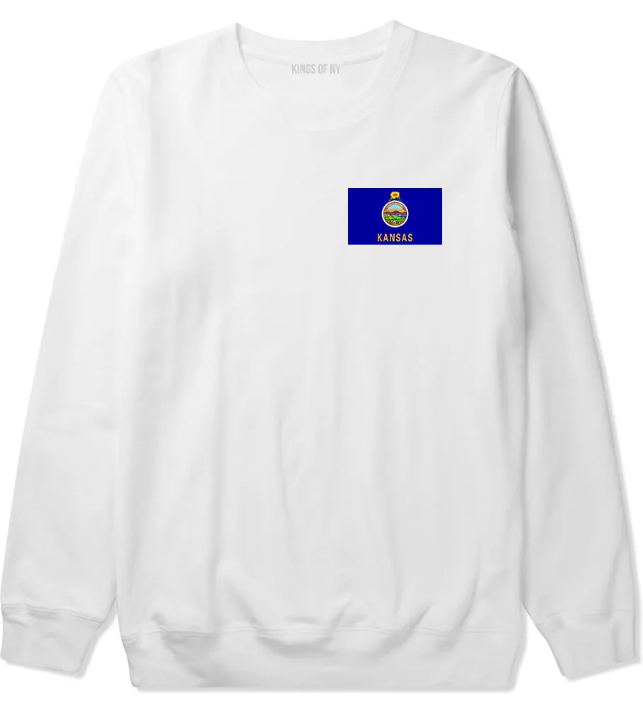 Kansas State Flag KS Chest Mens Crewneck Sweatshirt