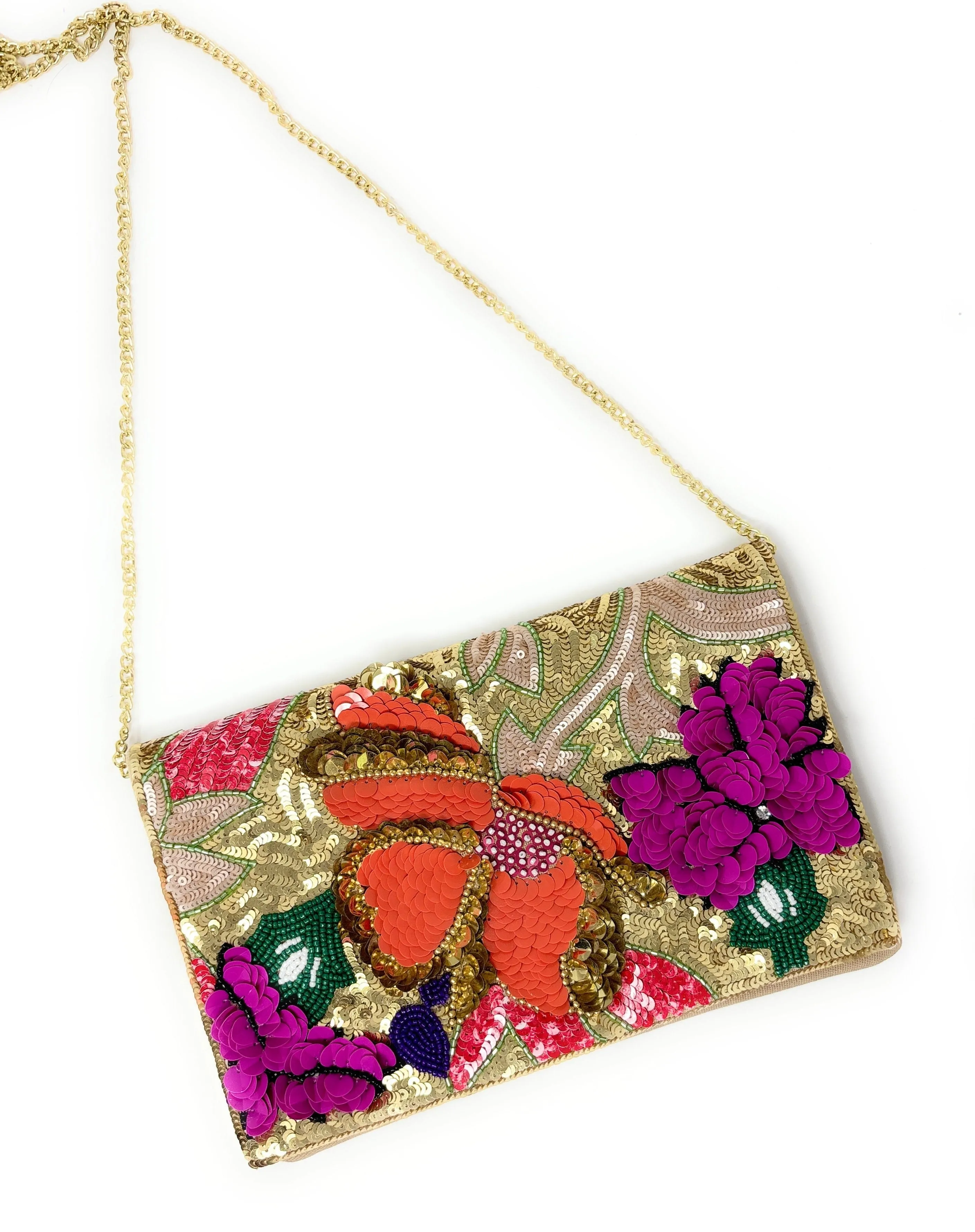 Lei Beaded Floral Clutch Purse