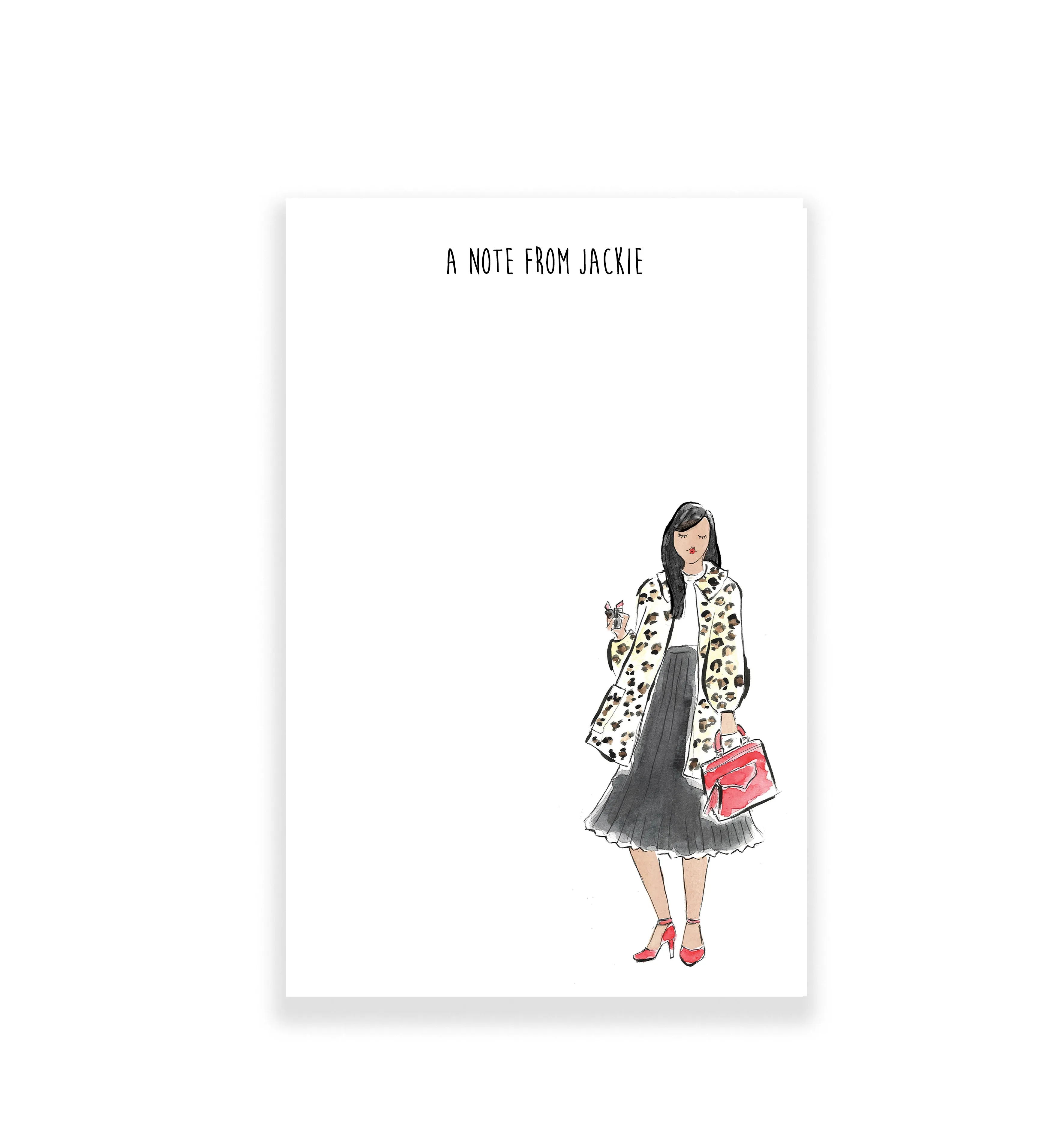 Leopard Coat   Lipstick Personalized Stationery Desk Set