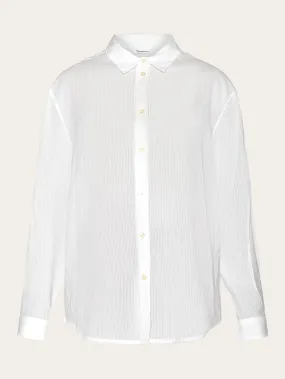 Loose stripe structure shirt - GOTS/Vegan - Egret