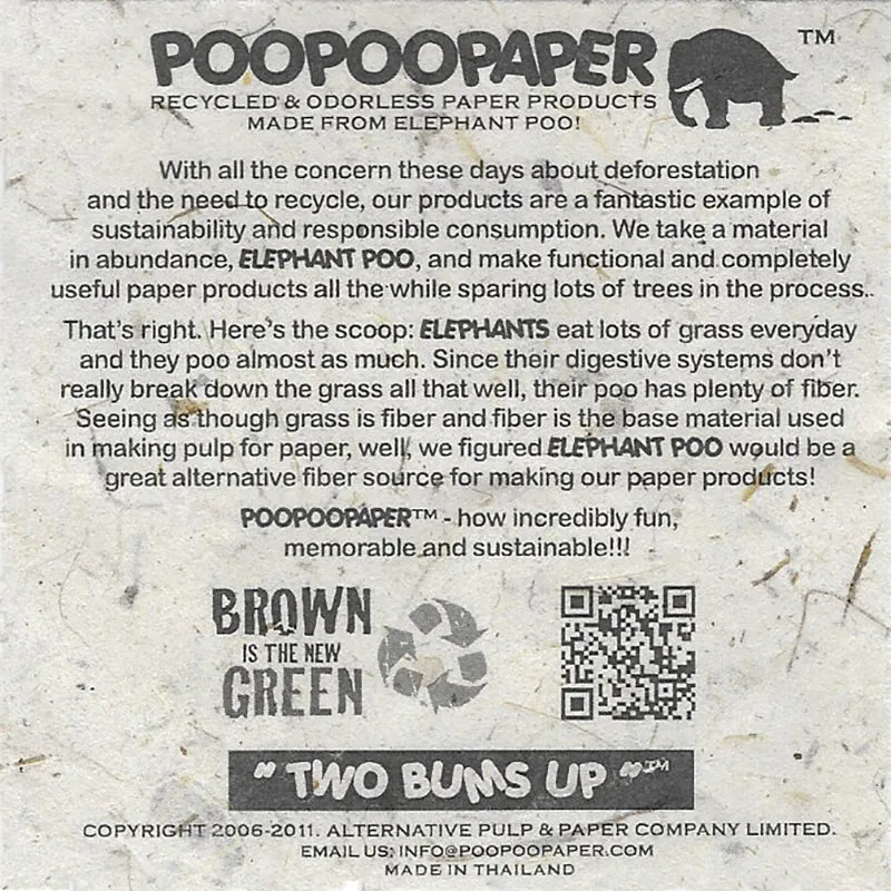 Made With Real Poo! - Grass - Eco-friendly Journal