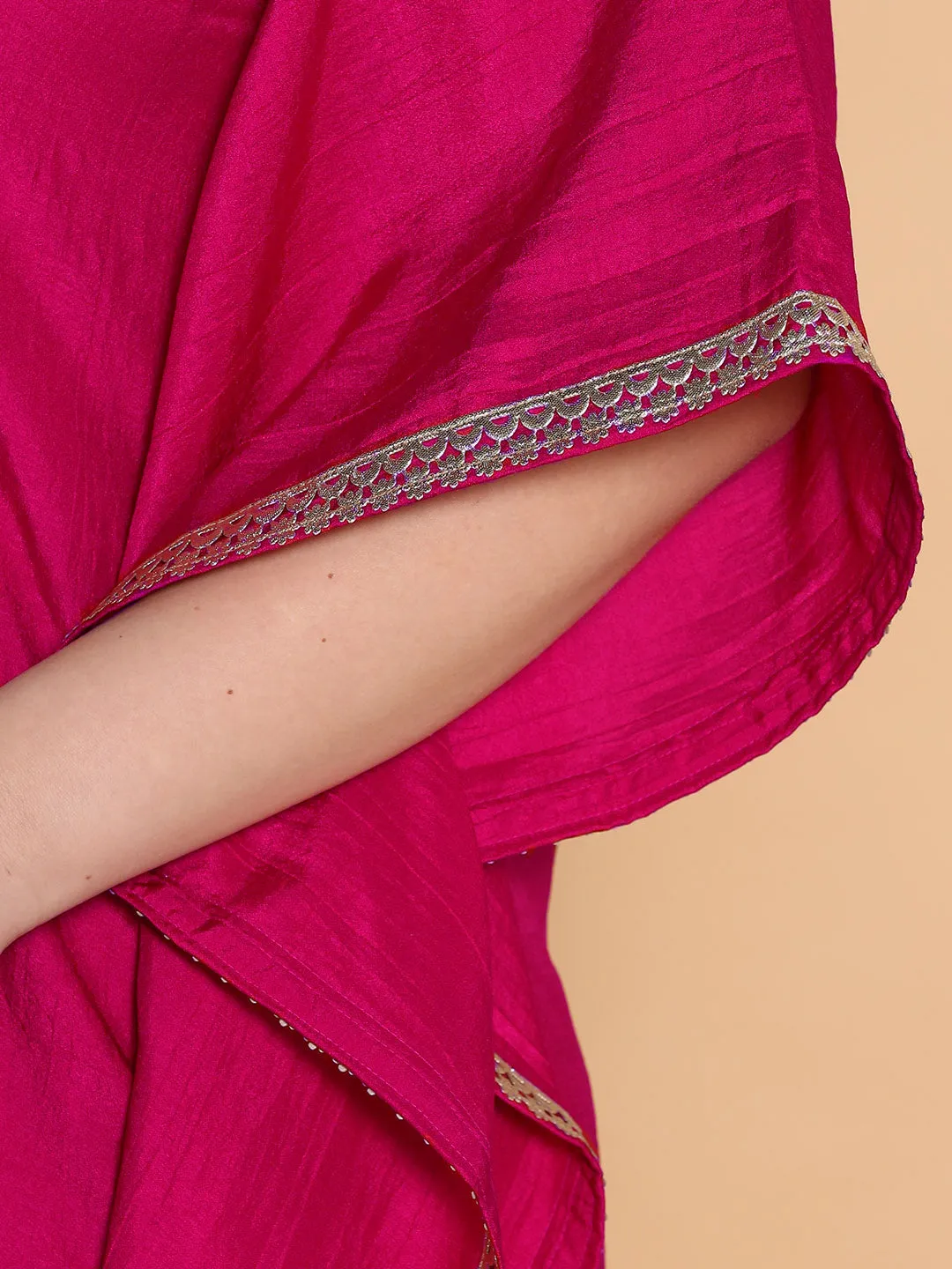 Magenta Silk Shirt Kaftan