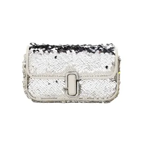 Marc Jacobs The Mini J Marc Shoulder Cream Sequined Bag