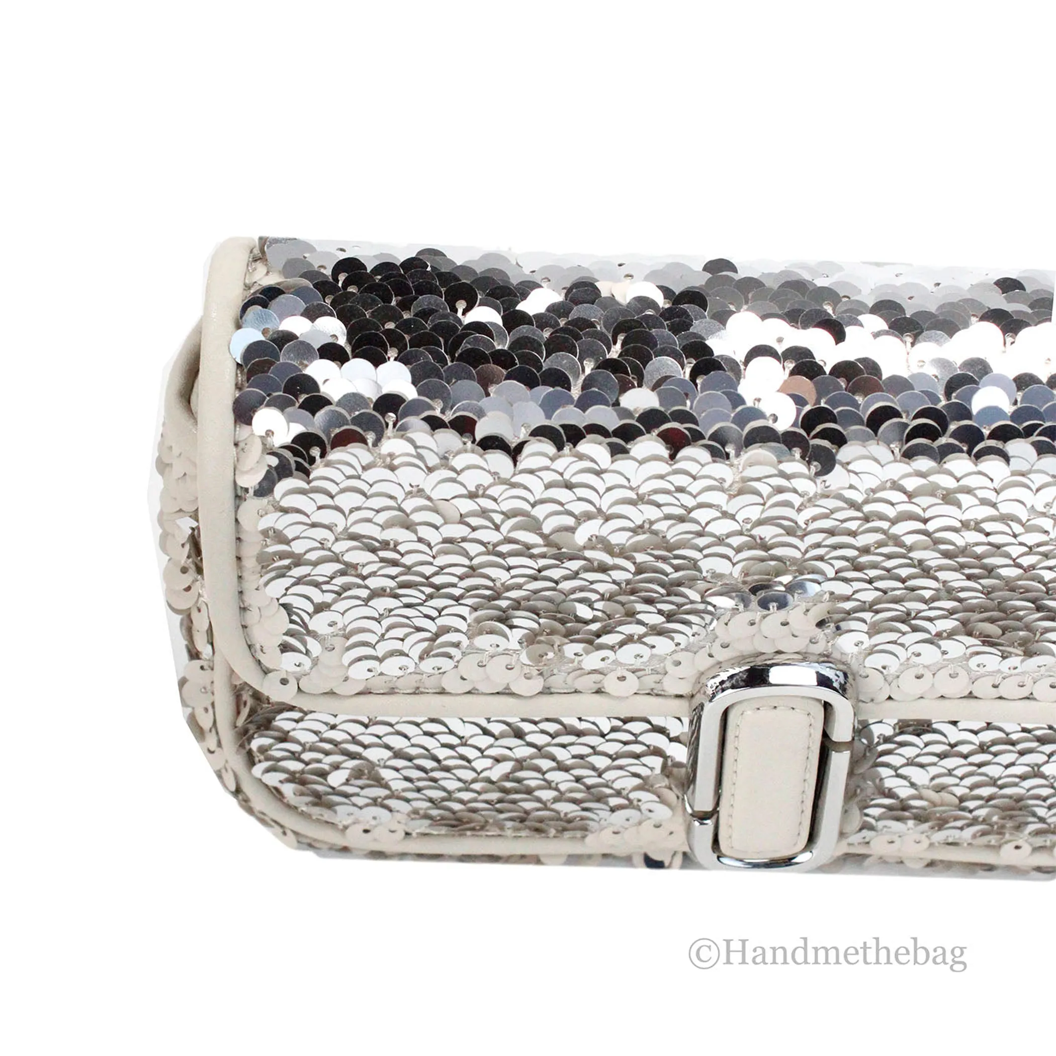 Marc Jacobs The Mini J Marc Shoulder Cream Sequined Bag