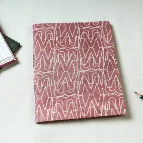 Maroon - Art Block Print Fabric Cover Handmade Paper Notebook (9 x 7 in)