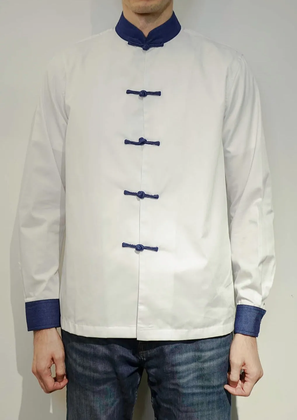 Men's Bicolor Tang Shirt (White/ Denim)