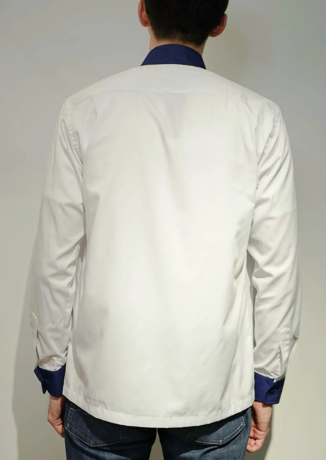 Men's Bicolor Tang Shirt (White/ Denim)