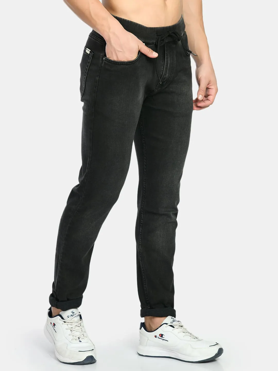 Men's Black Straight Fit Casual Jogger